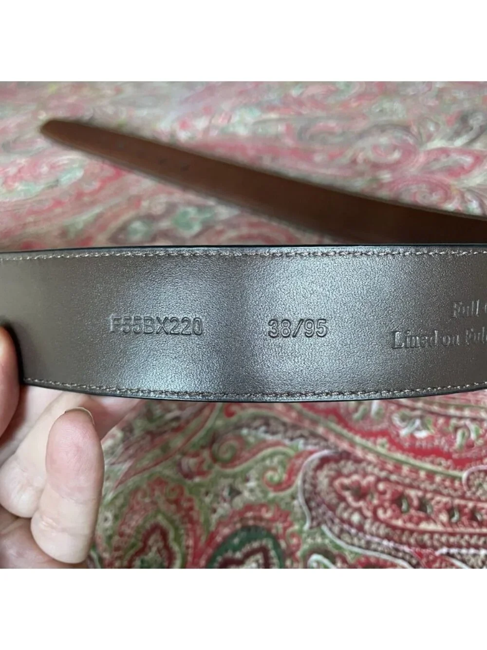 Daniel Cremieux Belt Brown Full Grain Leather 38/95 Silver Toned Metal Buckle